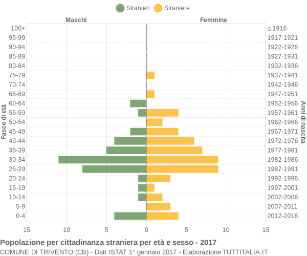 Grafico cittadini stranieri - Trivento 2017