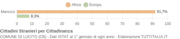 Grafico cittadinanza stranieri - Lucito 2004