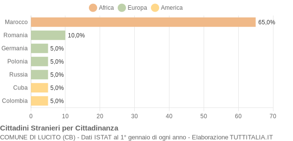 Grafico cittadinanza stranieri - Lucito 2007