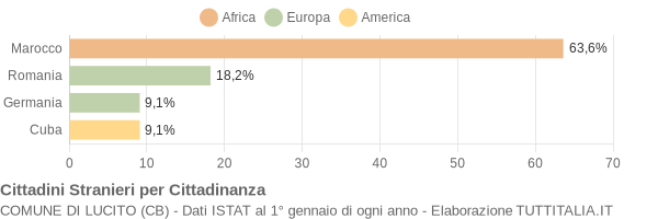 Grafico cittadinanza stranieri - Lucito 2008