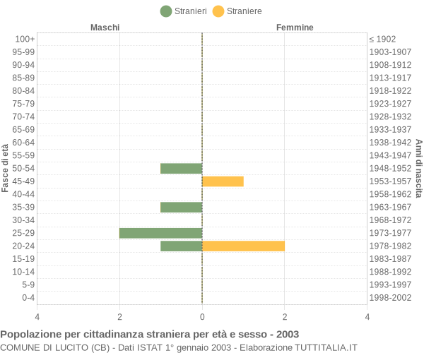 Grafico cittadini stranieri - Lucito 2003