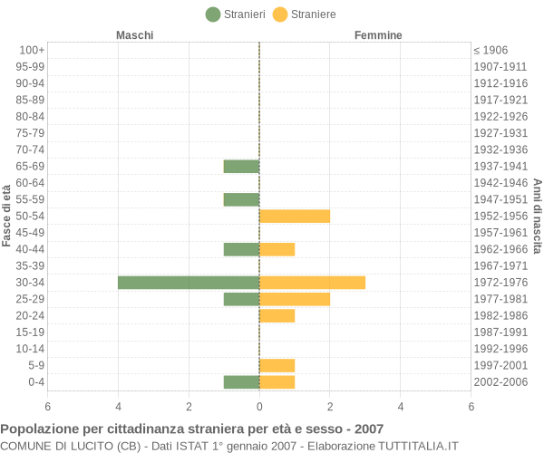 Grafico cittadini stranieri - Lucito 2007