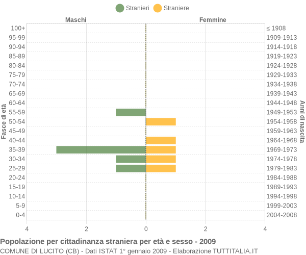 Grafico cittadini stranieri - Lucito 2009