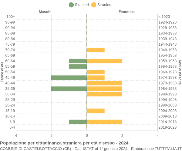 Grafico cittadini stranieri - Castelbottaccio 2024