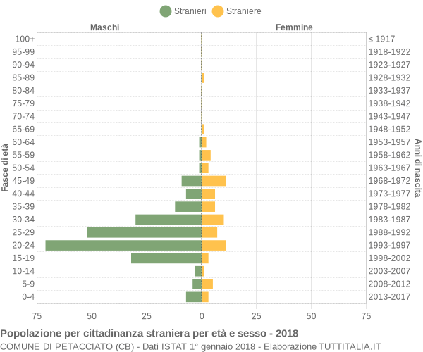 Grafico cittadini stranieri - Petacciato 2018