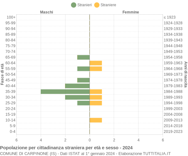 Grafico cittadini stranieri - Carpinone 2024