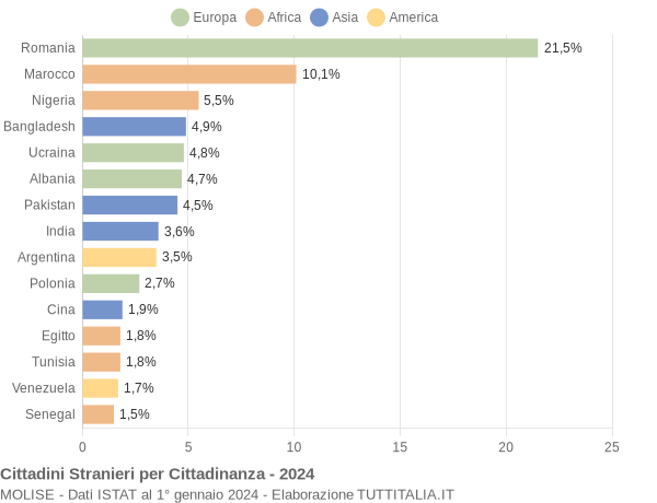 Grafico cittadinanza stranieri - 2024