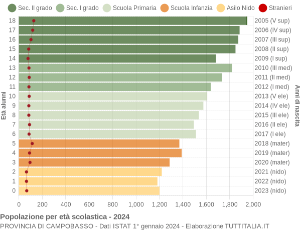 Grafico Popolazione in età scolastica - 2024