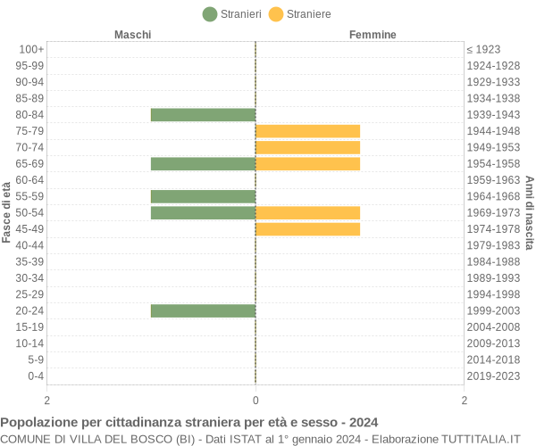 Grafico cittadini stranieri - Villa del Bosco 2024