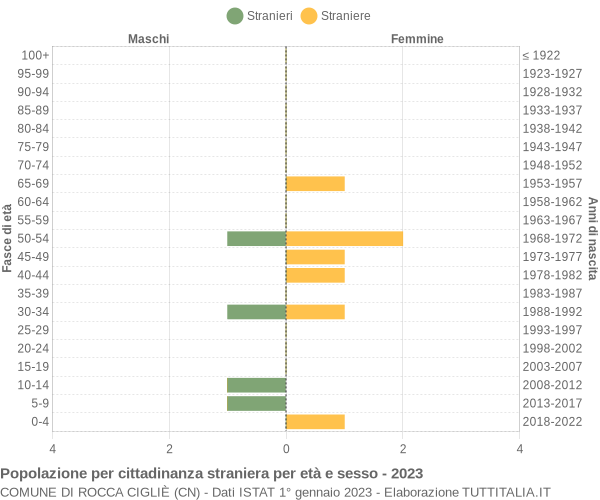 Grafico cittadini stranieri - Rocca Cigliè 2023