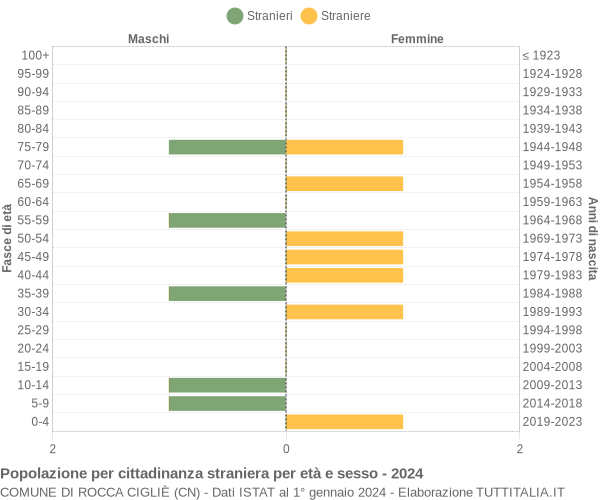 Grafico cittadini stranieri - Rocca Cigliè 2024