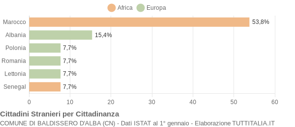 Grafico cittadinanza stranieri - Baldissero d'Alba 2004