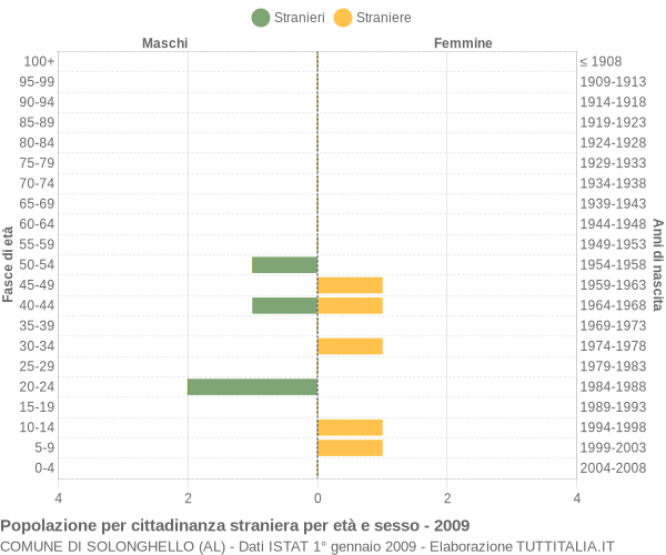 Grafico cittadini stranieri - Solonghello 2009