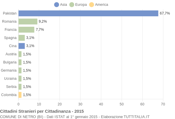 Grafico cittadinanza stranieri - Netro 2015