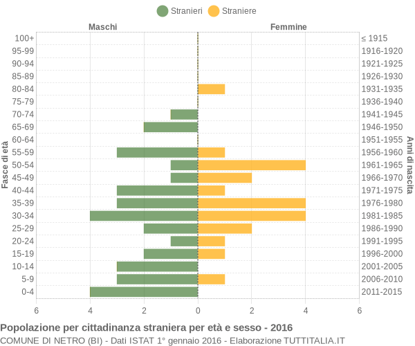 Grafico cittadini stranieri - Netro 2016