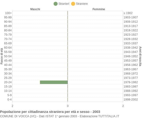 Grafico cittadini stranieri - Vocca 2003