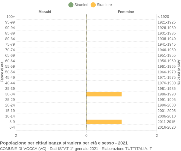 Grafico cittadini stranieri - Vocca 2021