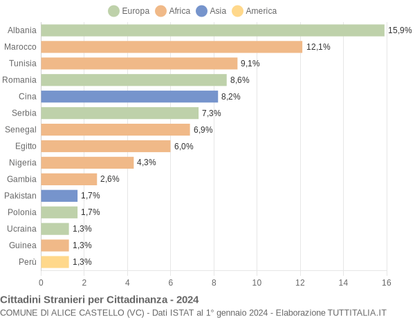 Grafico cittadinanza stranieri - Alice Castello 2024