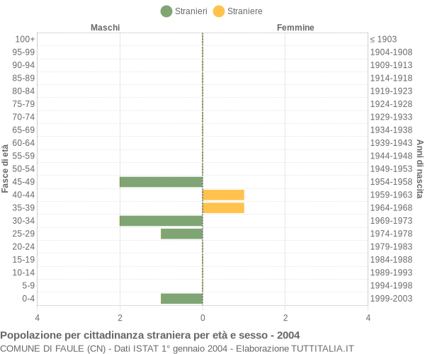 Grafico cittadini stranieri - Faule 2004