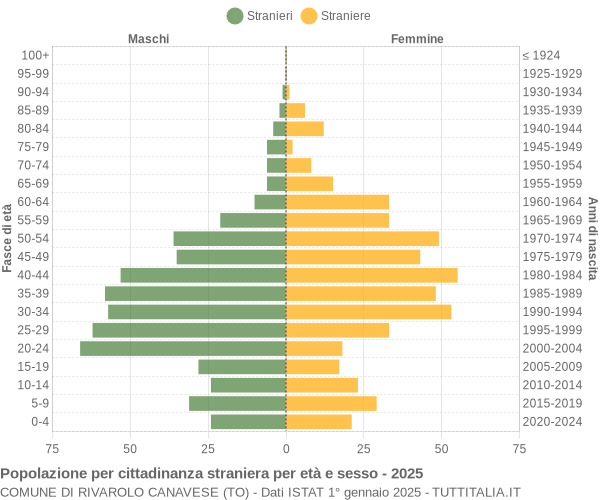 Grafico cittadini stranieri - Rivarolo Canavese 2025