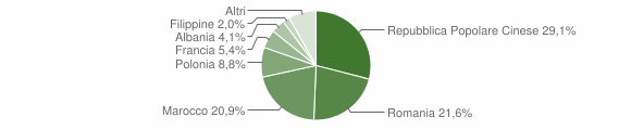 Grafico cittadinanza stranieri - Paesana 2011