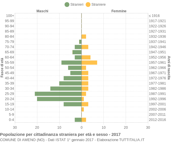 Grafico cittadini stranieri - Ameno 2017