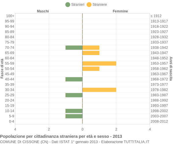 Grafico cittadini stranieri - Cissone 2013