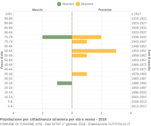 Grafico cittadini stranieri - Cissone 2018