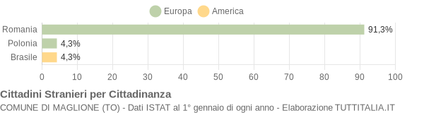 Grafico cittadinanza stranieri - Maglione 2011