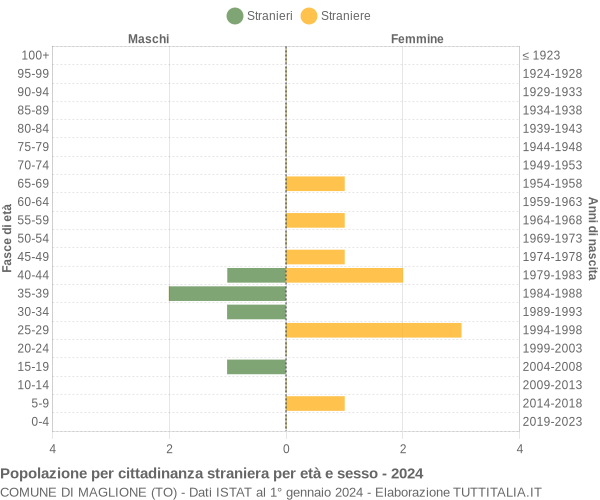 Grafico cittadini stranieri - Maglione 2024