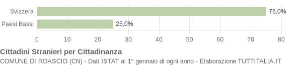 Grafico cittadinanza stranieri - Roascio 2007