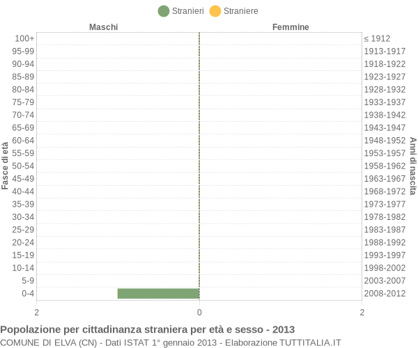 Grafico cittadini stranieri - Elva 2013