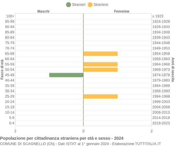 Grafico cittadini stranieri - Scagnello 2024