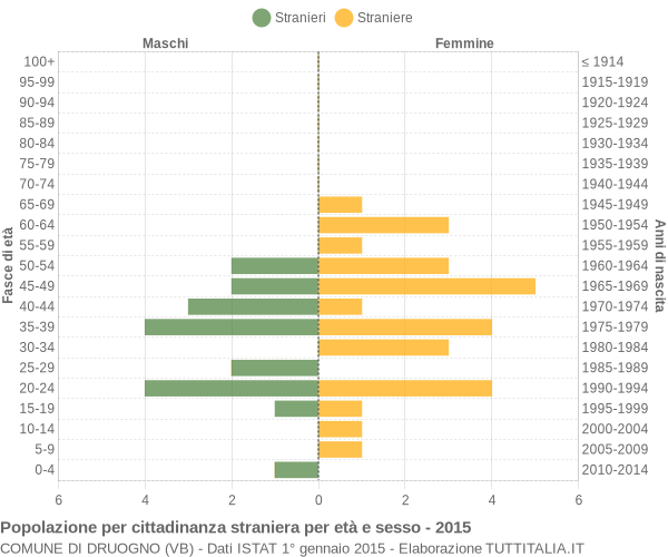 Grafico cittadini stranieri - Druogno 2015