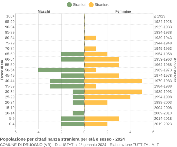 Grafico cittadini stranieri - Druogno 2024