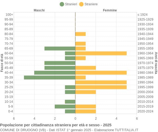 Grafico cittadini stranieri - Druogno 2025