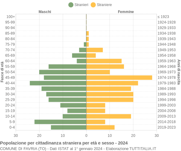 Grafico cittadini stranieri - Favria 2024