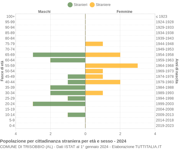 Grafico cittadini stranieri - Trisobbio 2024