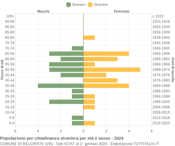 Grafico cittadini stranieri - Belgirate 2024