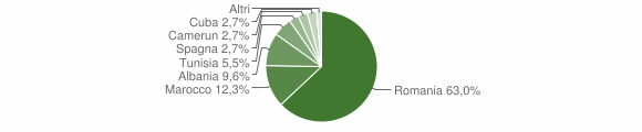 Grafico cittadinanza stranieri - Monteu da Po 2012