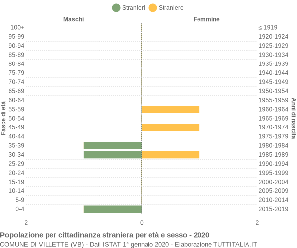 Grafico cittadini stranieri - Villette 2020