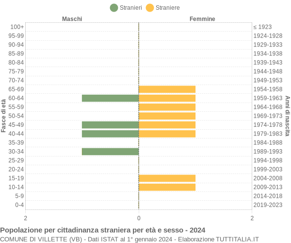 Grafico cittadini stranieri - Villette 2024