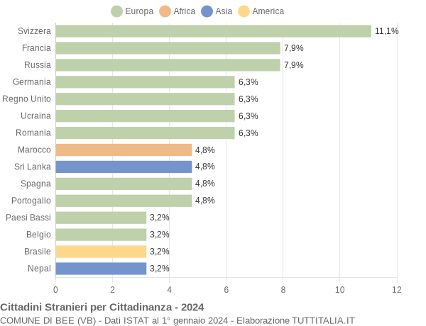 Grafico cittadinanza stranieri - Bee 2024