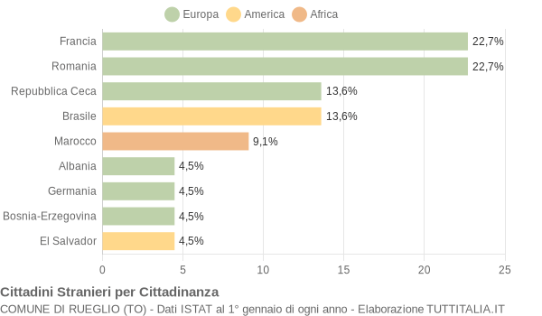 Grafico cittadinanza stranieri - Rueglio 2017