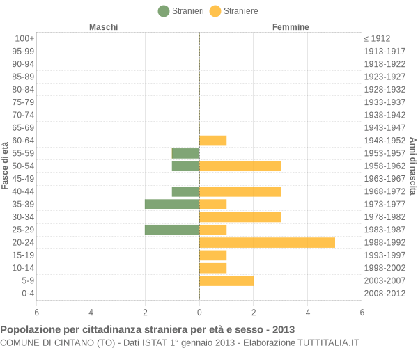 Grafico cittadini stranieri - Cintano 2013