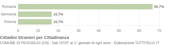 Grafico cittadinanza stranieri - Feisoglio 2005