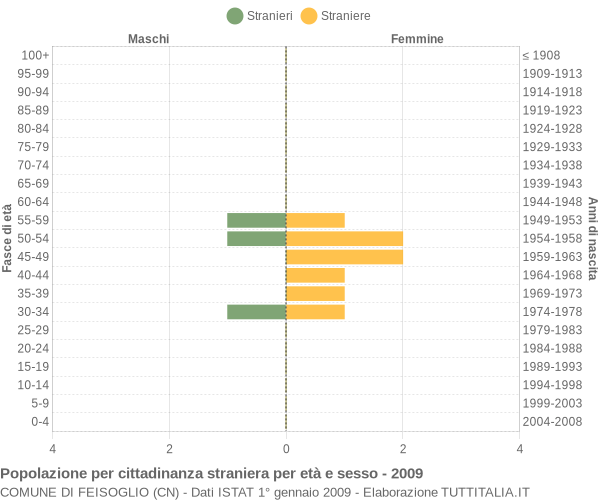Grafico cittadini stranieri - Feisoglio 2009