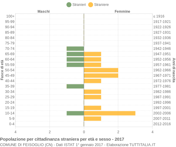 Grafico cittadini stranieri - Feisoglio 2017