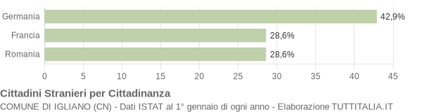 Grafico cittadinanza stranieri - Igliano 2009