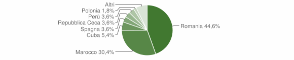 Grafico cittadinanza stranieri - Pralungo 2013